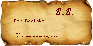 Bak Boriska névjegykártya